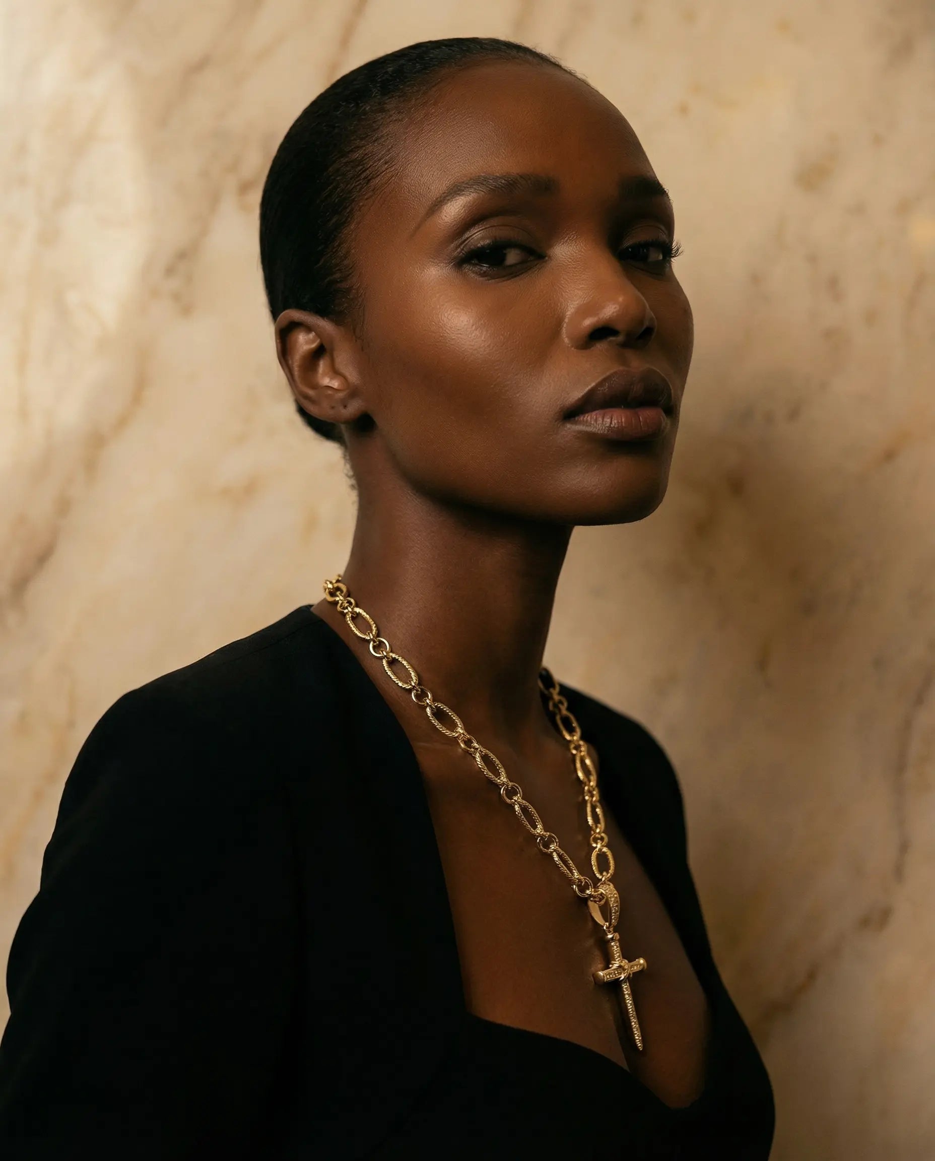 Gold Cross Necklace — Iconic Chain with Matching Bracelet Option PHOEBE'S 