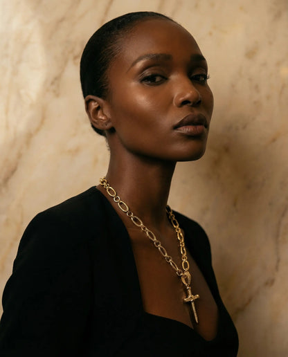 Gold Cross Necklace — Iconic Chain with Matching Bracelet Option PHOEBE'S 