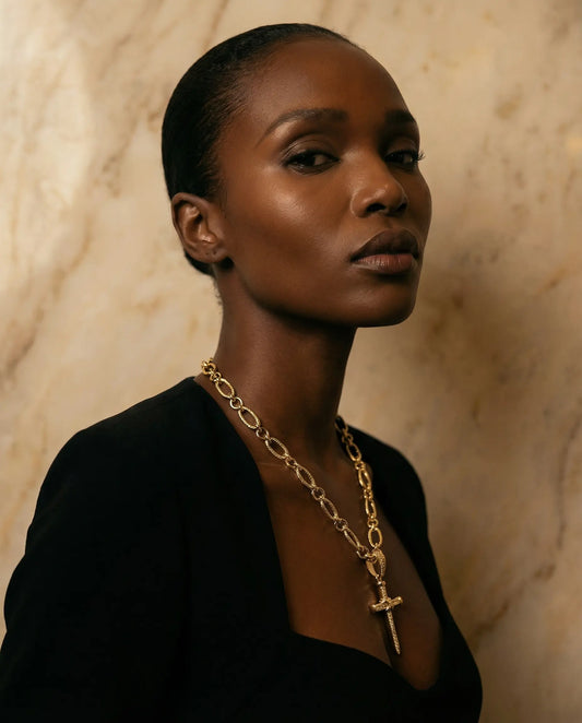 Gold Cross Necklace — Iconic Chain with Matching Bracelet Option PHOEBE'S 