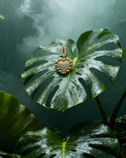 Gold Heart Earrings with Textured Finish – Elegant and Timeless Jewelry PHOEBE'S 