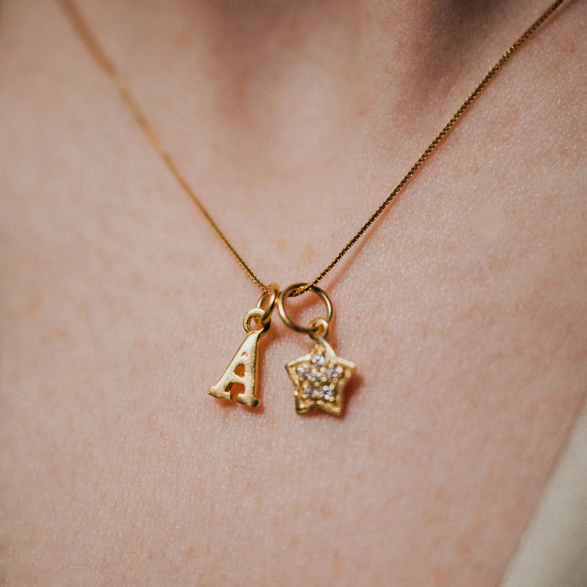 Gold Initial Necklace, Layered Necklace, Gift for Her