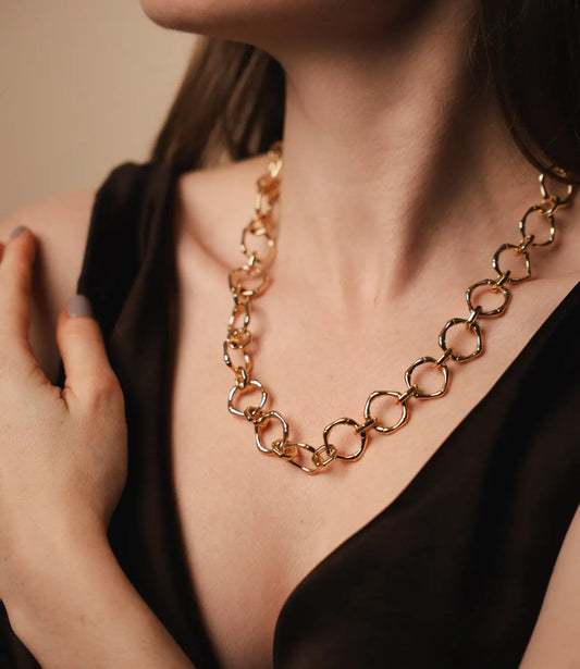 Gold Link Necklace – 18K Gold-Plated Alloy | PHOEBE’S PHOEBE'S 