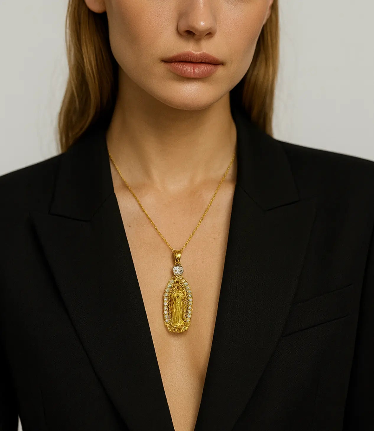 Gold-Plated Catholic Virgin Mary Necklace | Elegant Religious Jewelry PHOEBE'S 