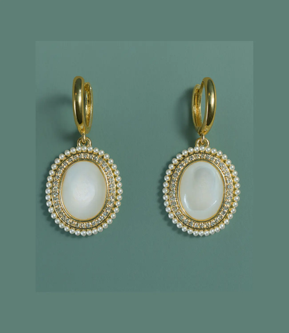 Gold-Plated Earrings with Mother-of-Pearl PHOEBE'S 