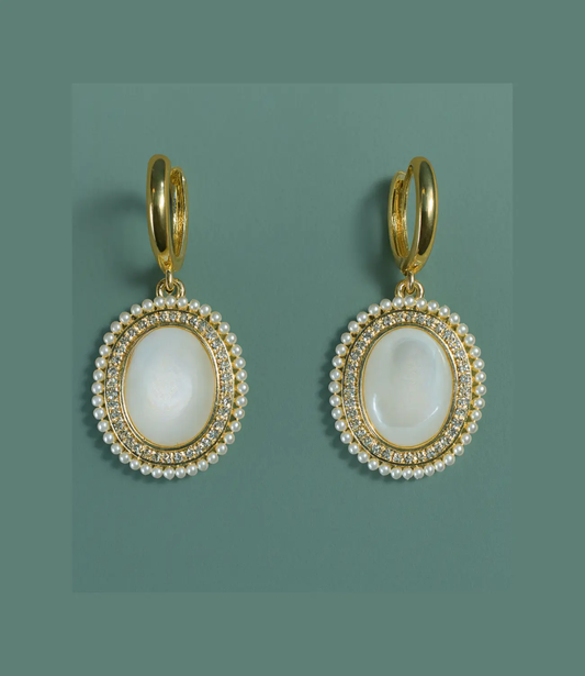 Gold-Plated Earrings with Mother-of-Pearl PHOEBE'S 