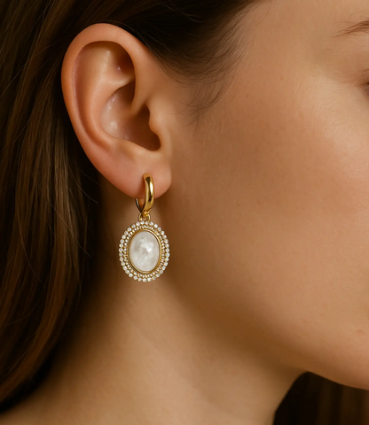 Gold-Plated Earrings with Mother-of-Pearl PHOEBE'S 