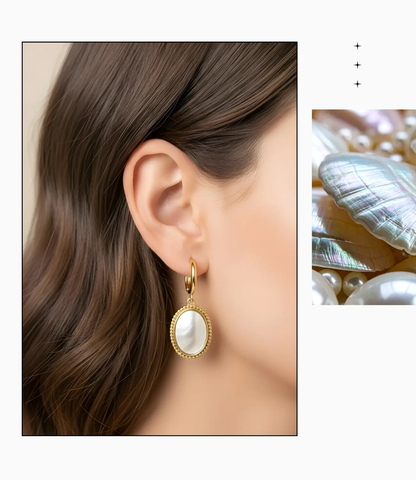 Gold-Plated Earrings with Mother-of-Pearl PHOEBE'S 