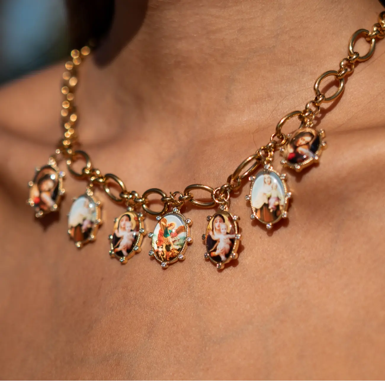 Gold-Plated Religious Cameo Necklace – Handcrafted Jewelry Made in Spain PHOEBE'S 