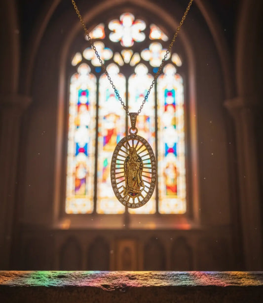 Gold-Plated Virgin of Guadalupe Necklace | Elegant Catholic Jewelry PHOEBE'S 