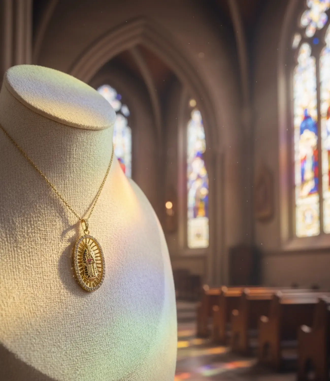 Gold-Plated Virgin of Guadalupe Necklace | Elegant Catholic Jewelry PHOEBE'S 