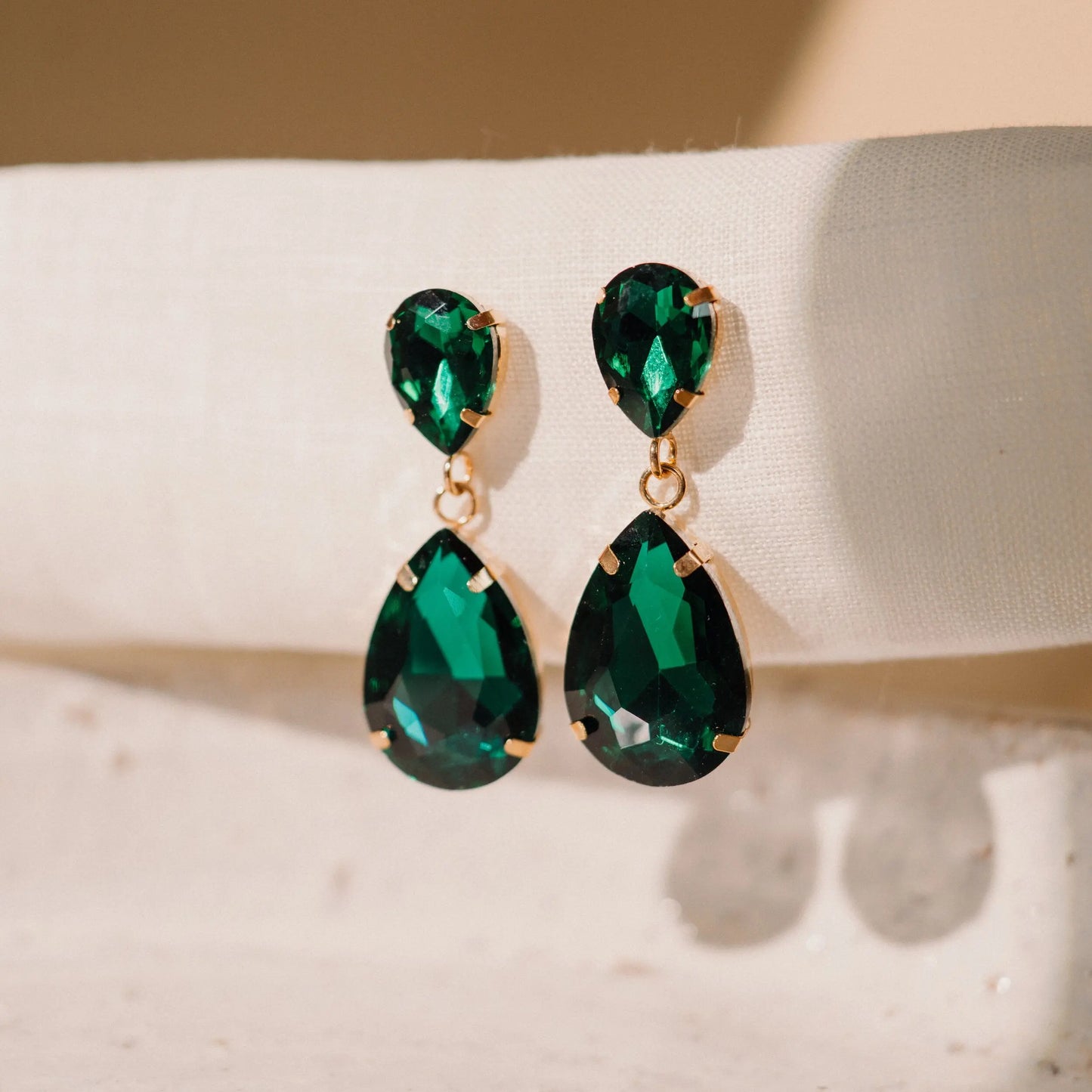 Green CZ Diamond Earrings