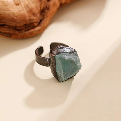 Green Fluorite Ring on Rustic Copper – Calm and Clarity - Phoebe`s