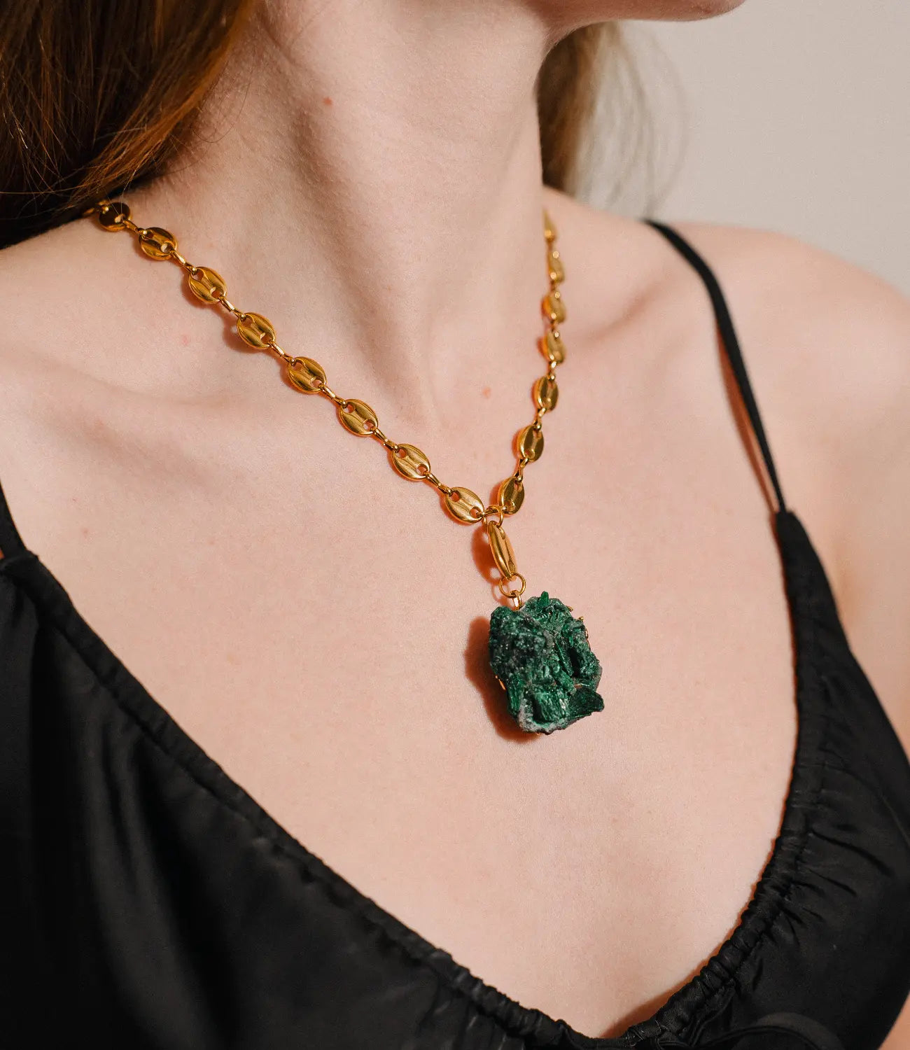 Handmade Malachite Necklace – Stone of Transformation PHOEBE'S 
