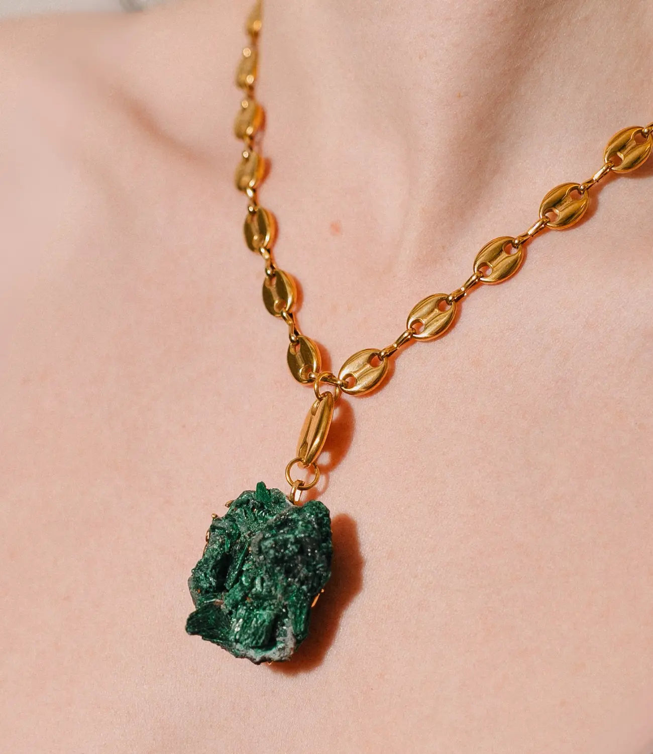 Handmade Malachite Necklace – Stone of Transformation PHOEBE'S 