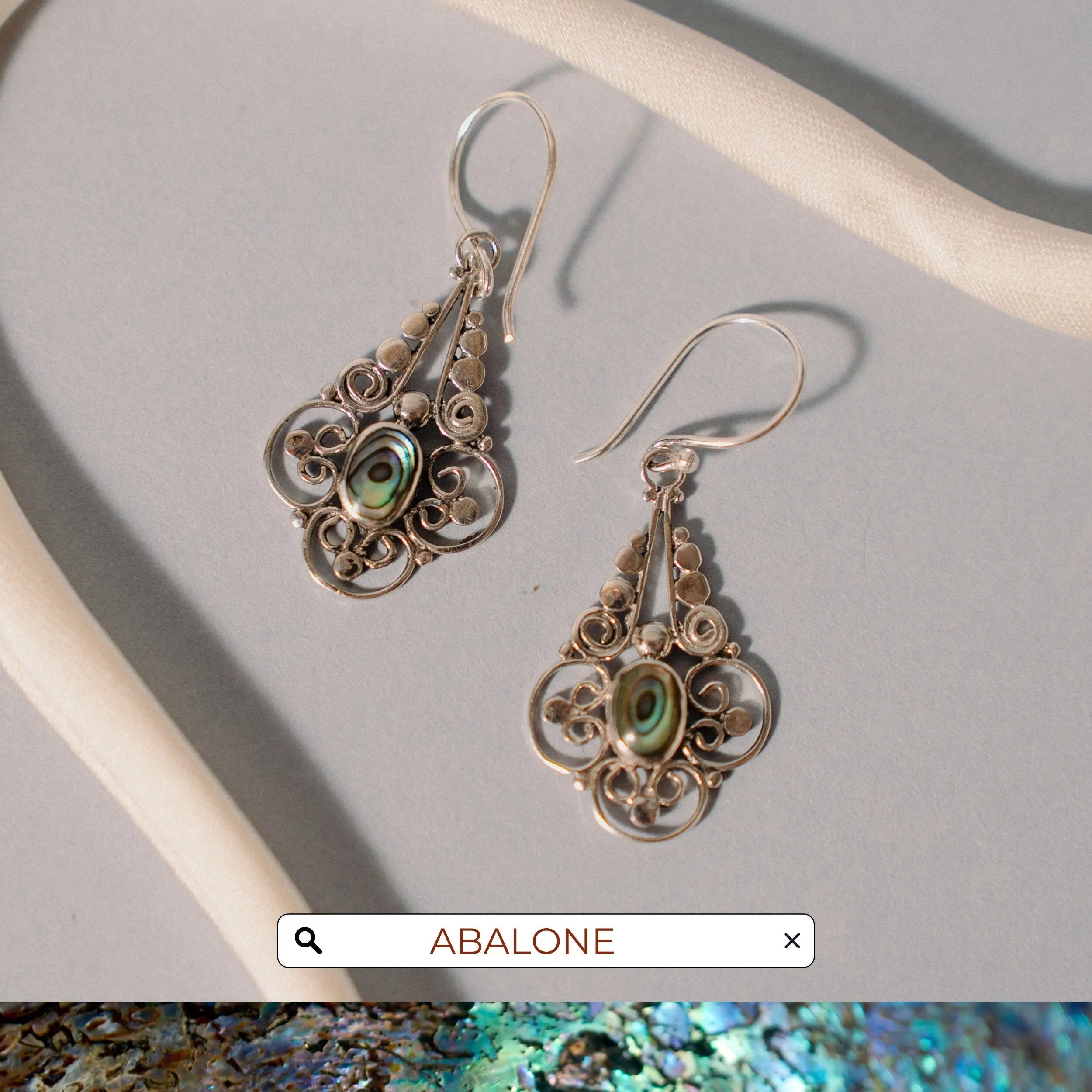 Hook 925 Silver Earrings, Abalone Earrings, Gift for Bestfriend