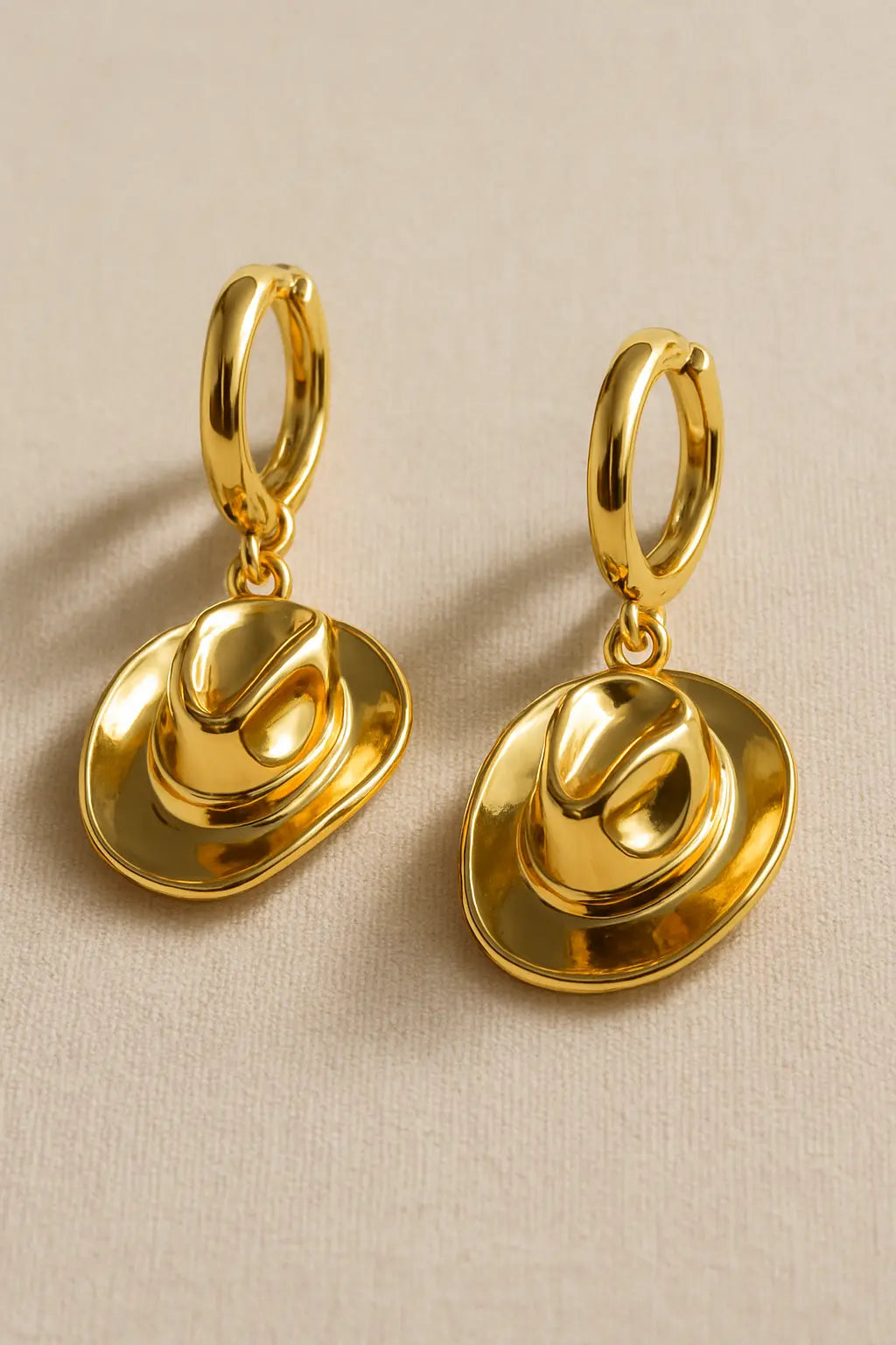 Hoop Earrings with Cowboy Hat Charm PHOEBE'S 