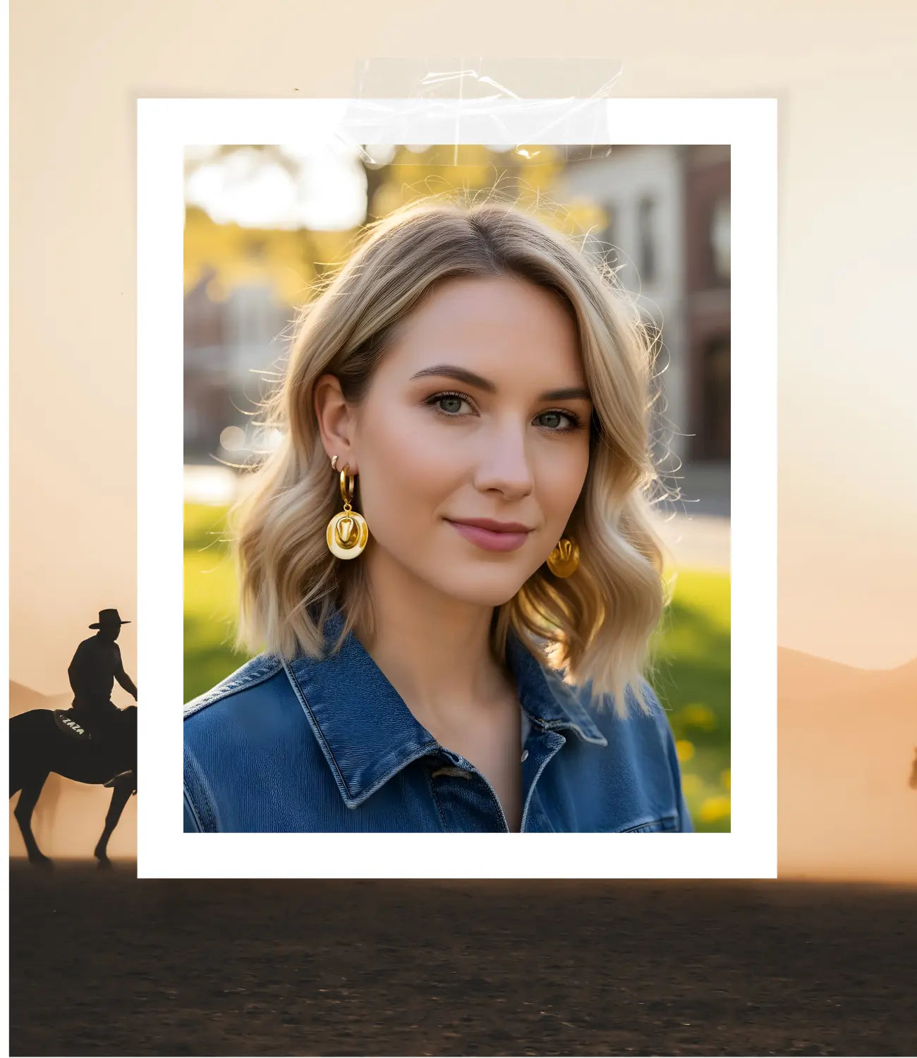 Hoop Earrings with Cowboy Hat Charm PHOEBE'S 