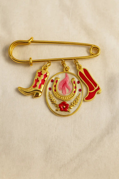 Horseshoe Amulet Brooch – Protective Charm with Enamel Details Phoebe`s  