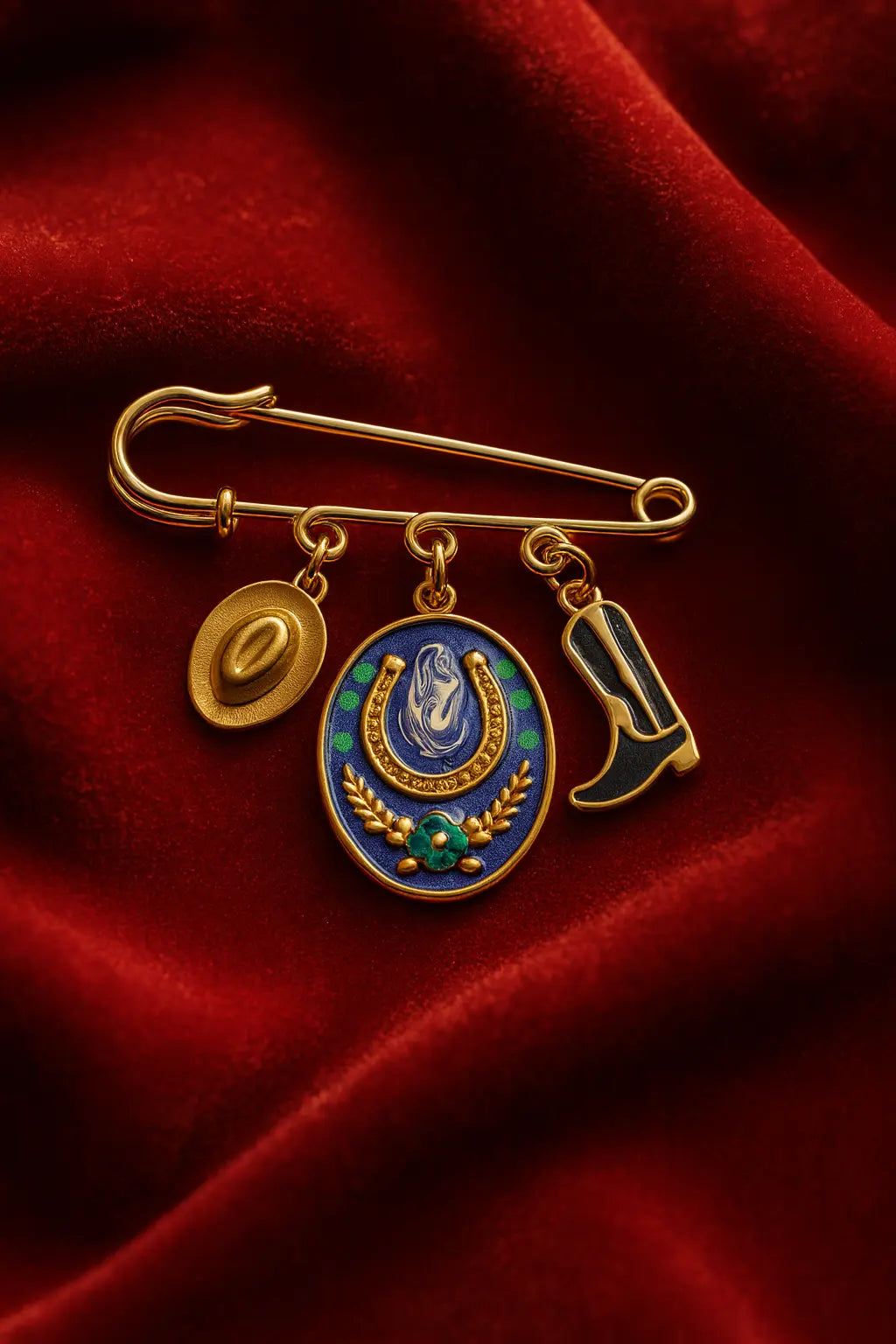 Horseshoe Amulet Brooch – Protective Charm with Enamel Details Phoebe`s  