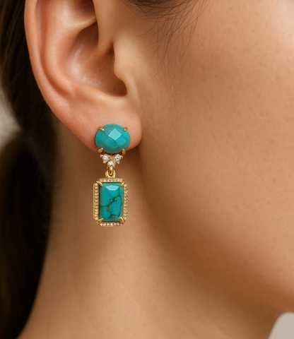 Imperial Turquoise Earrings – Elegance with Natural Stone PHOEBE'S 