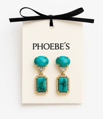 Imperial Turquoise Earrings – Elegance with Natural Stone PHOEBE'S 