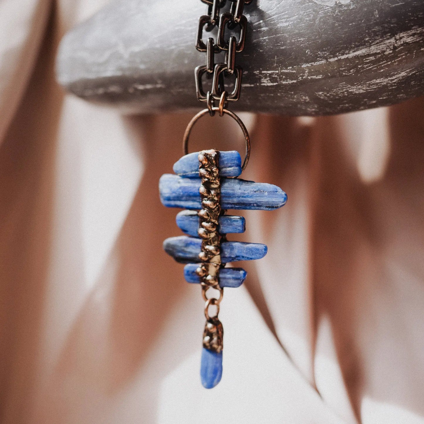 Kyanite Necklace, Maximalist Necklace, Handmade Gift