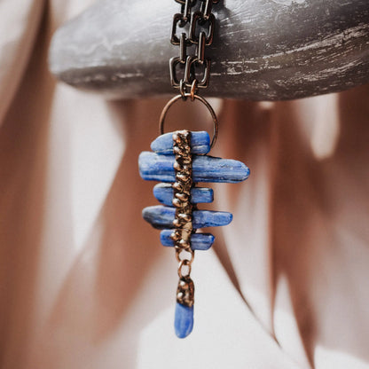 Kyanite Necklace, Maximalist Necklace, Handmade Gift