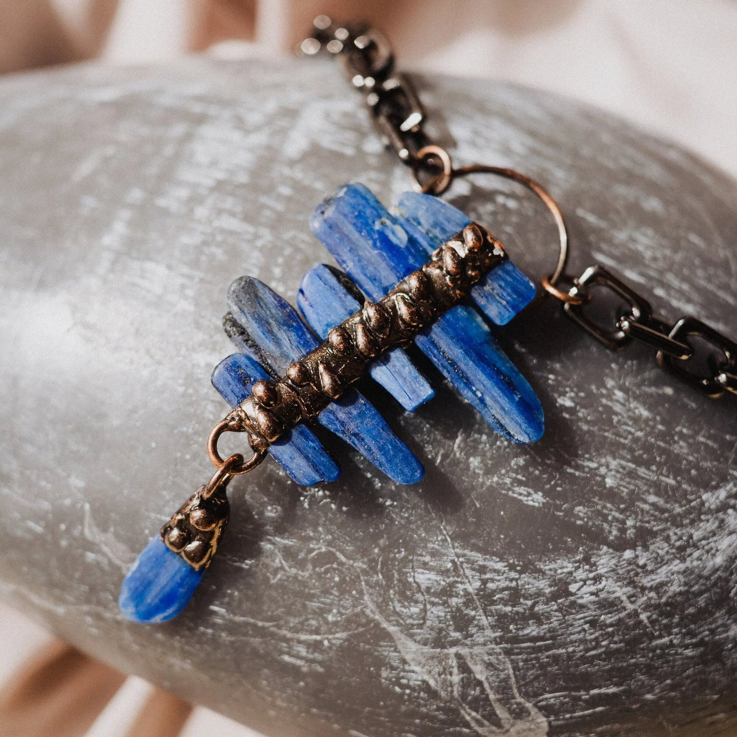 Kyanite Necklace, Maximalist Necklace, Handmade Gift