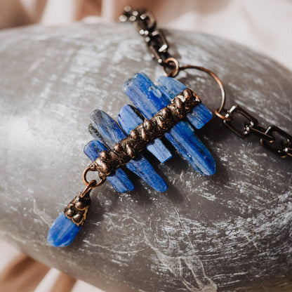 Kyanite Necklace, Maximalist Necklace, Handmade Gift