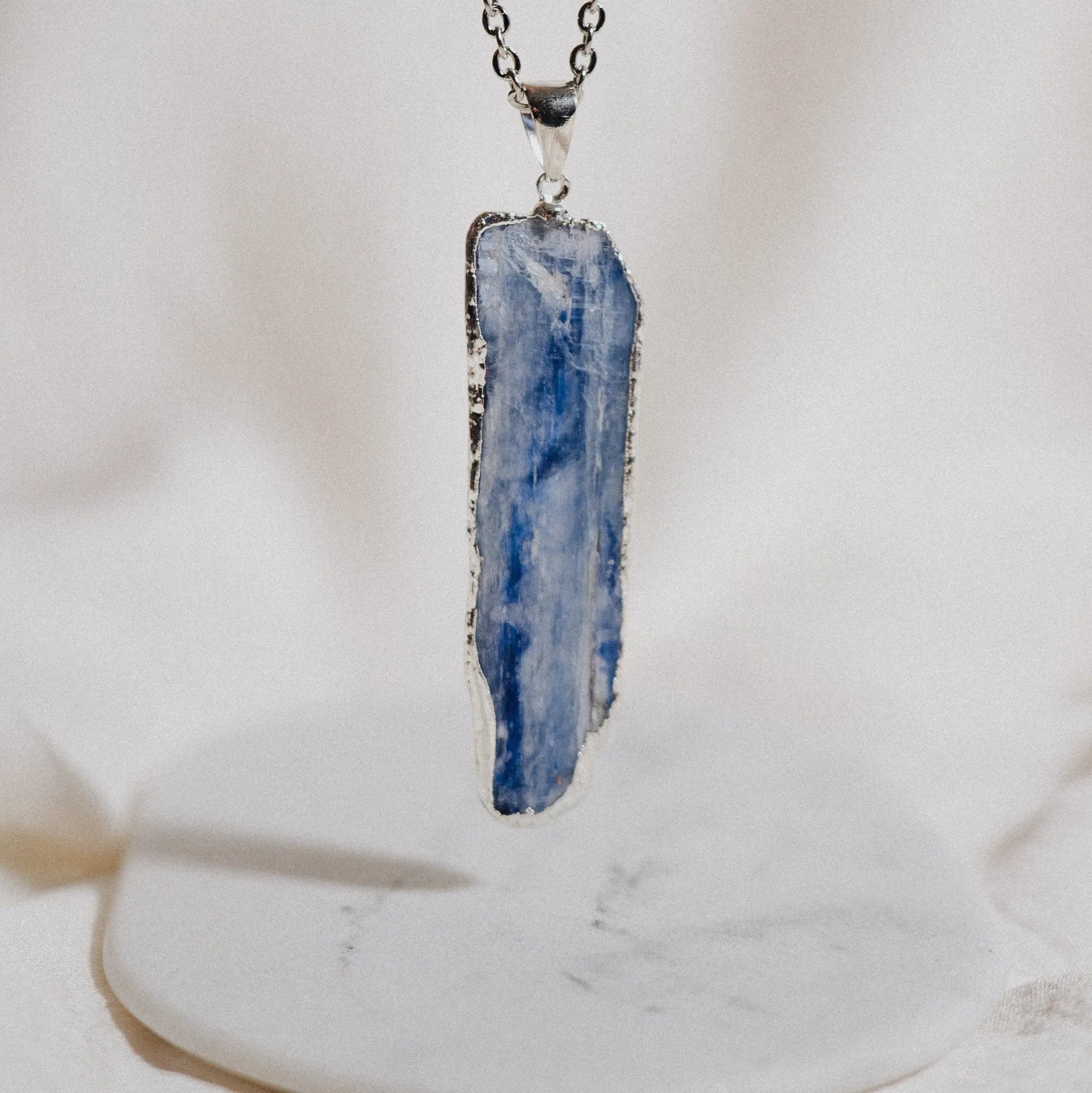 Kyanite Necklace, Meditation Crystal, Handmade Jewelry