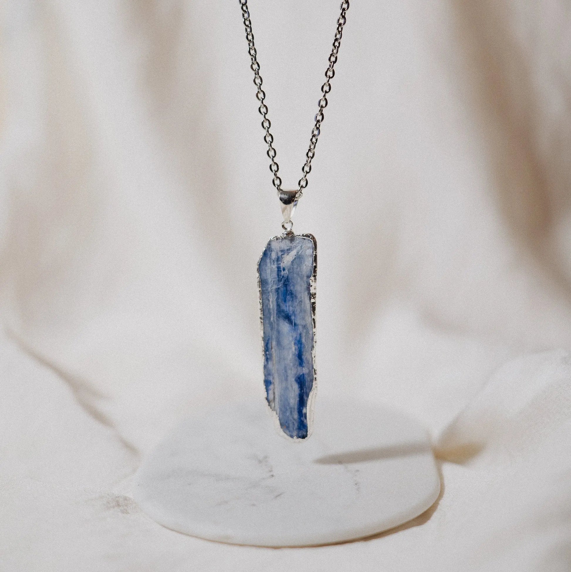 Kyanite Necklace, Meditation Crystal, Handmade Jewelry