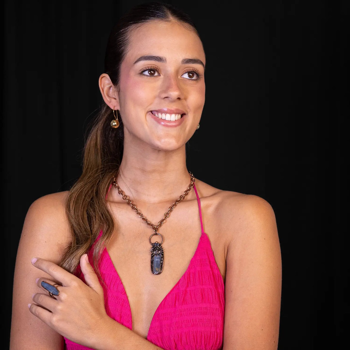 Kyanite Necklace with Bronze Chain – Power and Balance PHOEBE'S 