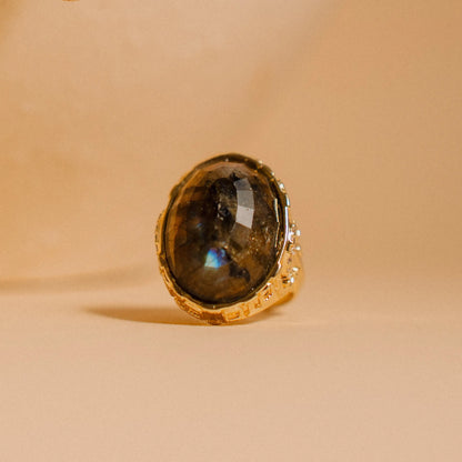 Labradorite Necklace, Gemstone Ring, Gift for Her