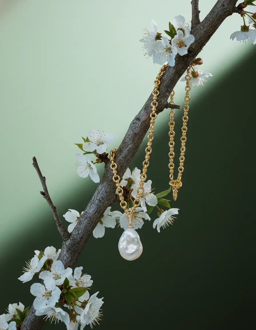 Large Baroque Pearl Necklace – Natural Elegance, Detachable PHOEBE'S 