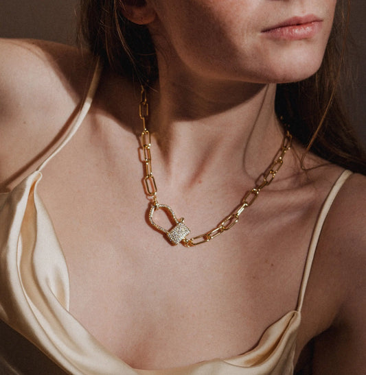 Layered Chain Necklace | 18K Gold Plated Jewelry | Chunky Gold Chain