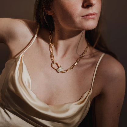 Layered Chain Necklace | 18K Gold Plated Jewelry | Chunky Gold Chain