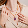 Layered Natural Stone Necklace, Crystal Necklace, Best Gift for Her