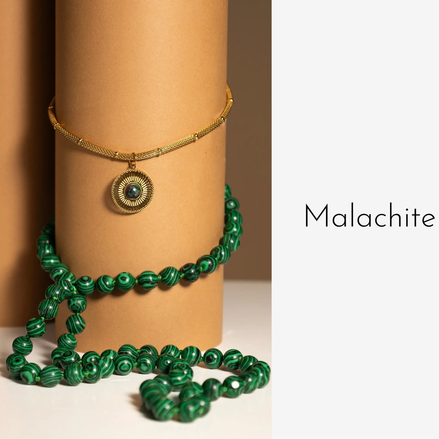 Layering Necklace, Malachite Necklace, Gift fot Her