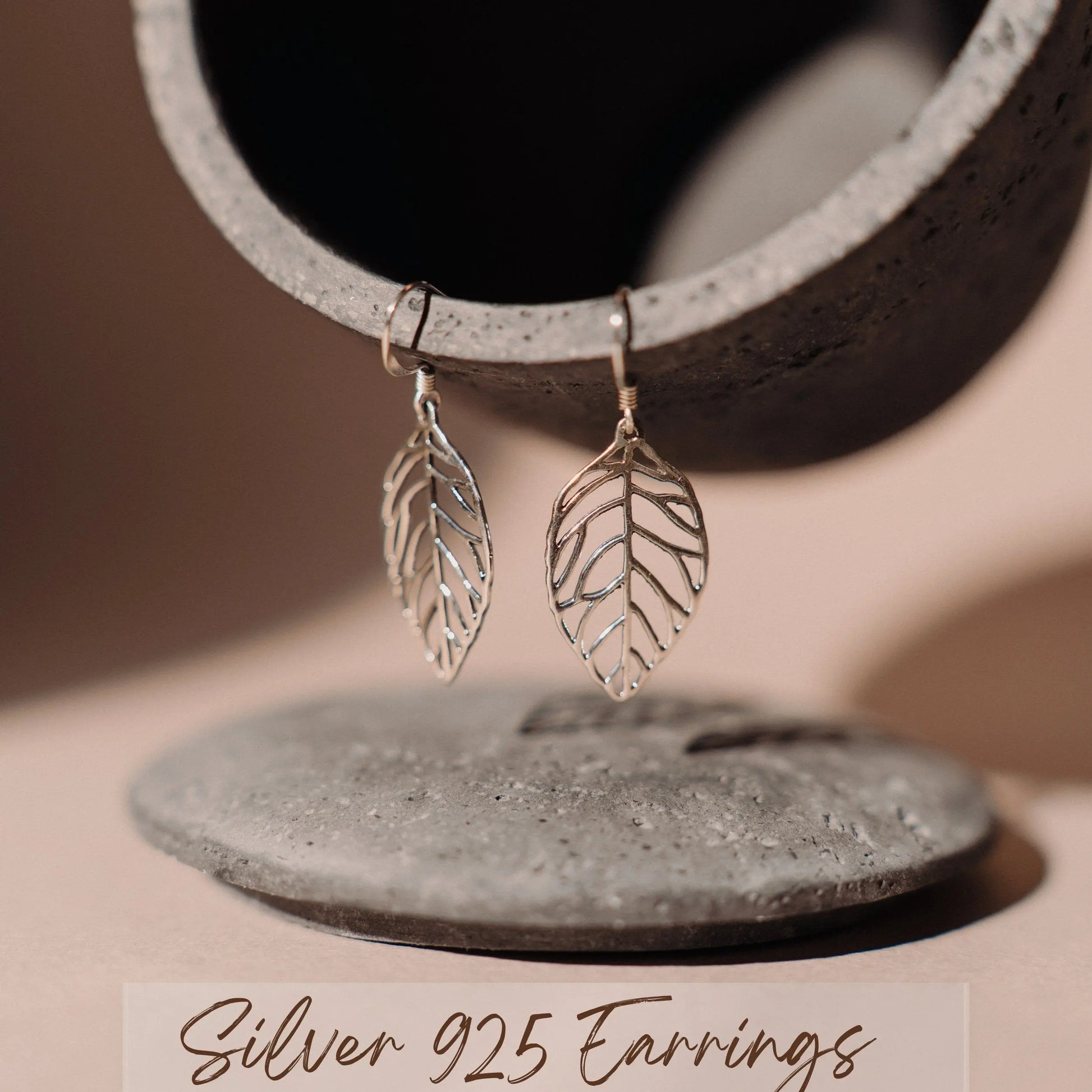 Silver 925 Earrings, Leaf Earrings, Gift for Girlfriend