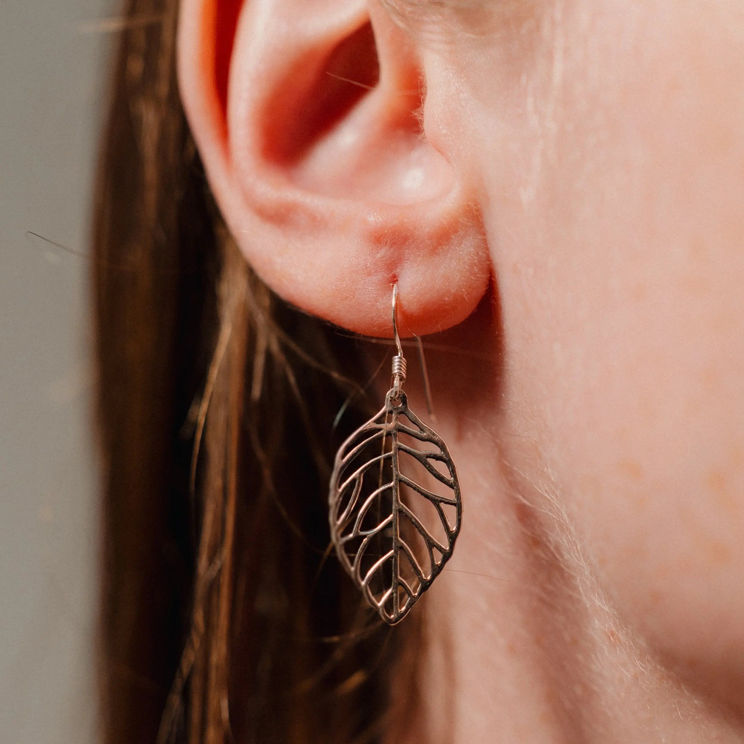 Silver 925 Earrings, Leaf Earrings, Gift for Girlfriend