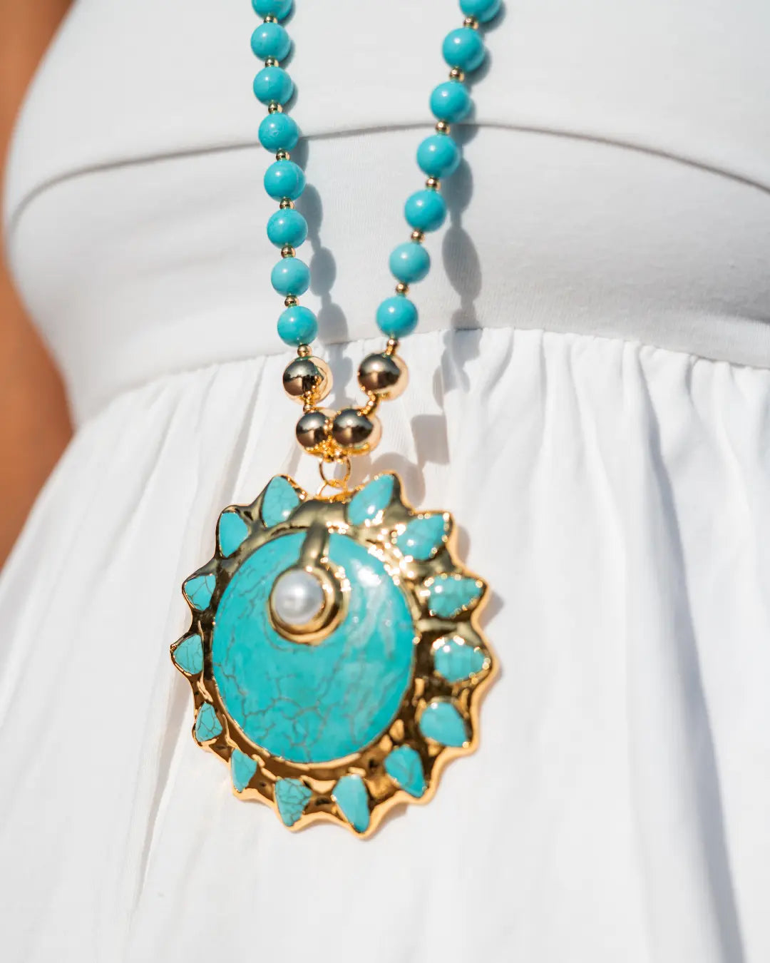 Long Natural Turquoise Necklace – Striking, Handcrafted Jewelry PHOEBE'S 