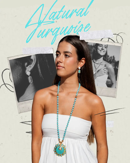 Long Natural Turquoise Necklace – Striking, Handcrafted Jewelry PHOEBE'S 