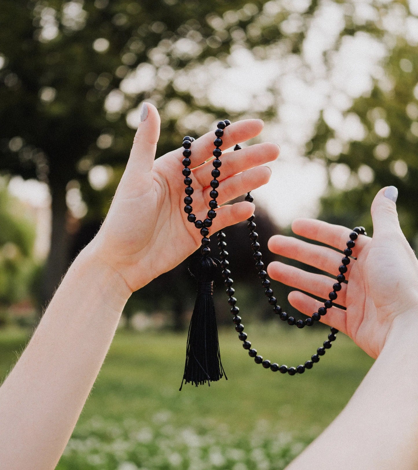 Mala Necklace, Tourmaline 108 Bead, Healing Crystal Necklace, Customizable Beaded Jewelry, Meditation Necklace