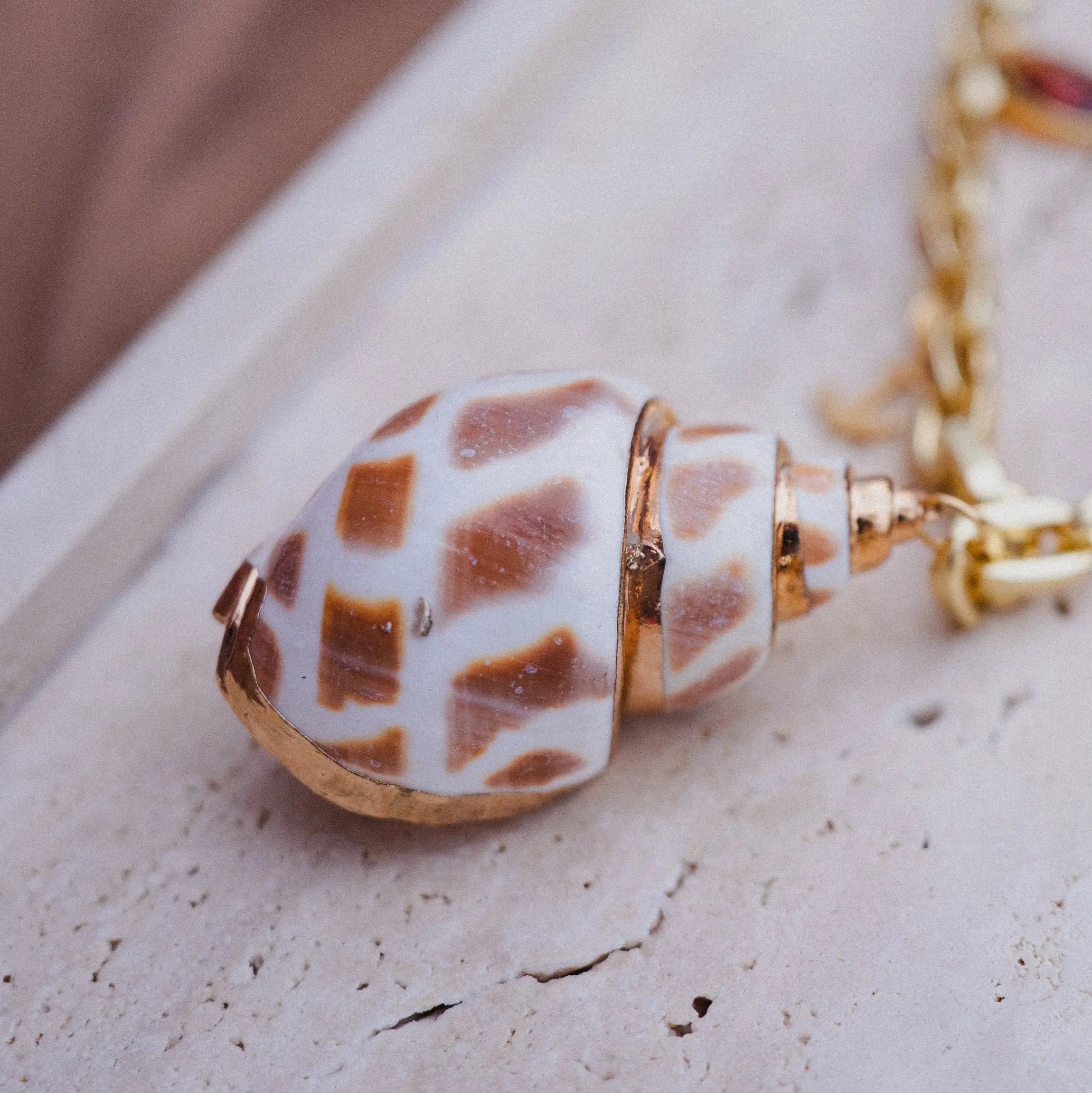 Marine Necklace, Shell Necklace, Summer Necklace, Beach Charm, Gold Chain, Gift for Her