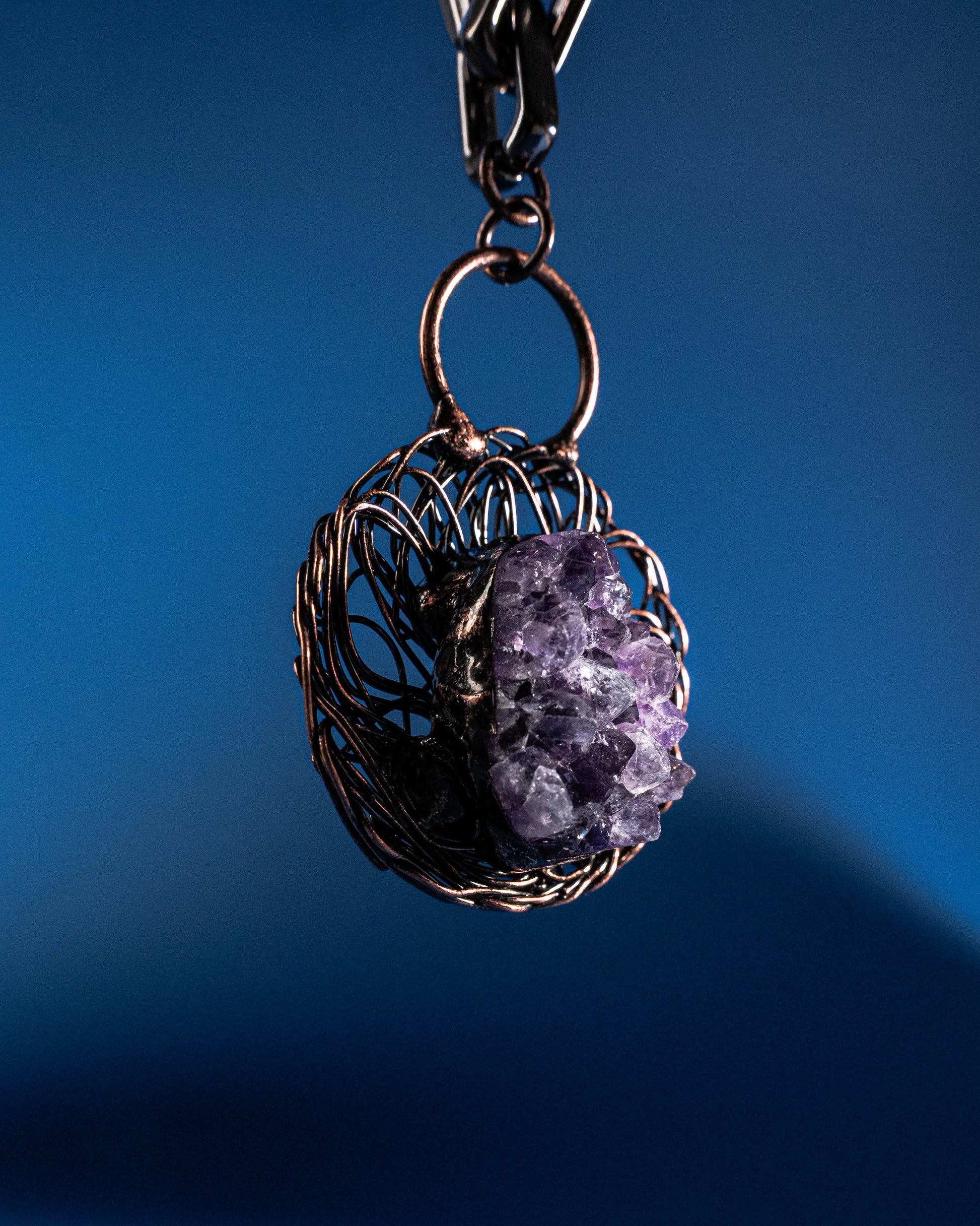 Maximalist Amethyst and Aged Metal Necklace PHOEBE'S 