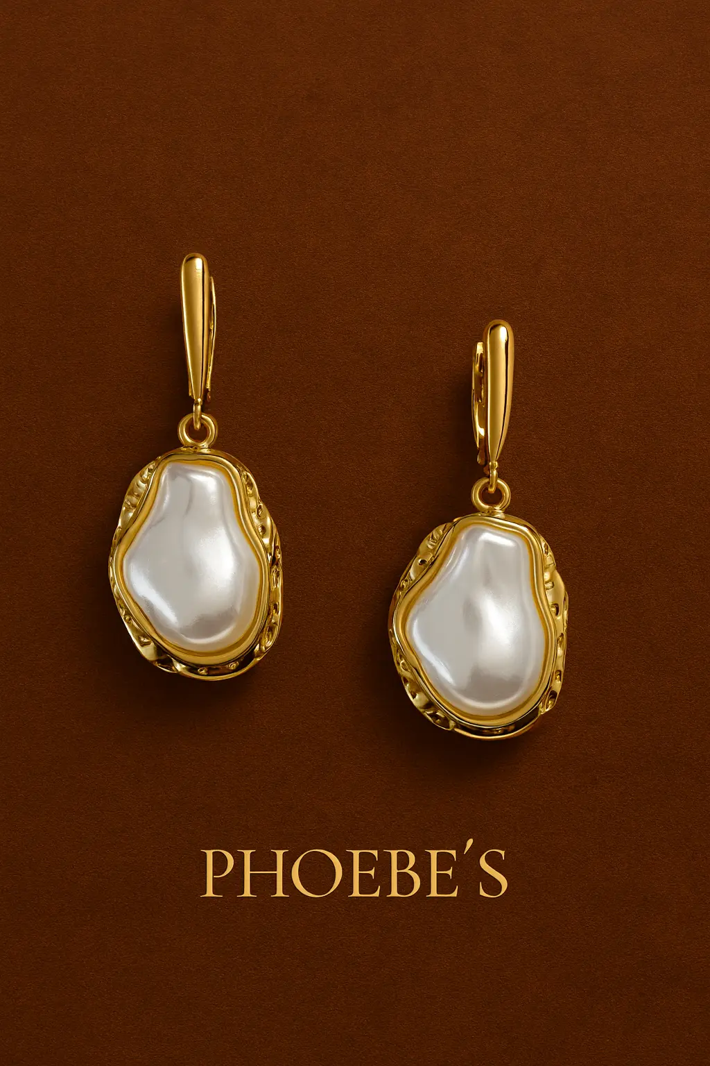 Maximalist Earrings with Irregular Pearl in 18k Gold Plating PHOEBE'S 