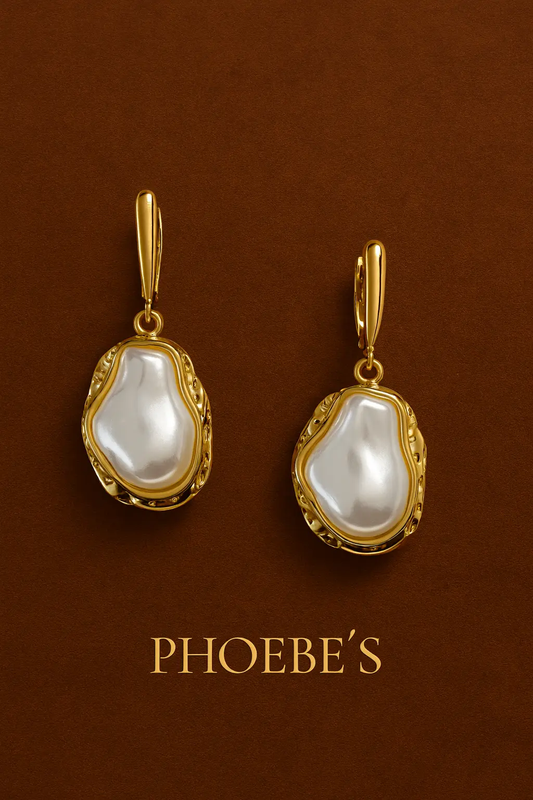 Maximalist Earrings with Irregular Pearl in 18k Gold Plating PHOEBE'S 