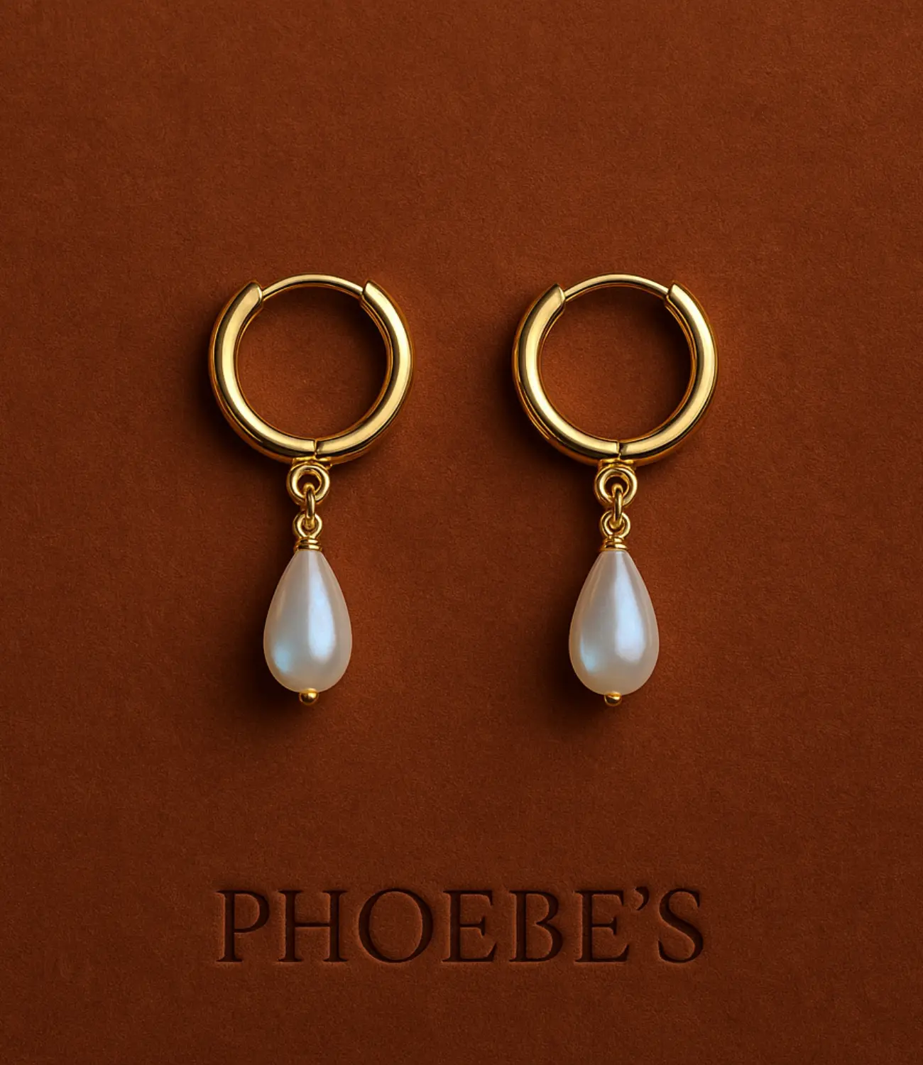 Minimalist 18K Gold-Plated Teardrop Pearl Earrings PHOEBE'S 
