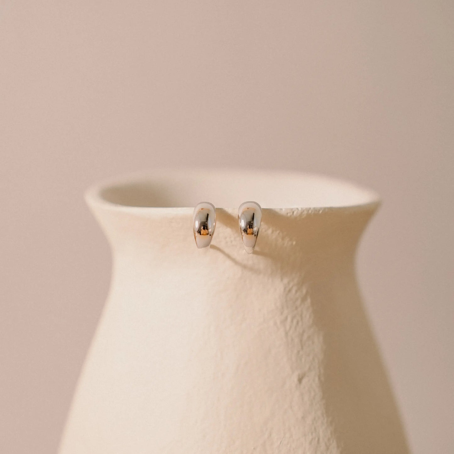 Minimalist Silver Hoops Earrings, Huggie Earrings Phoebe`s