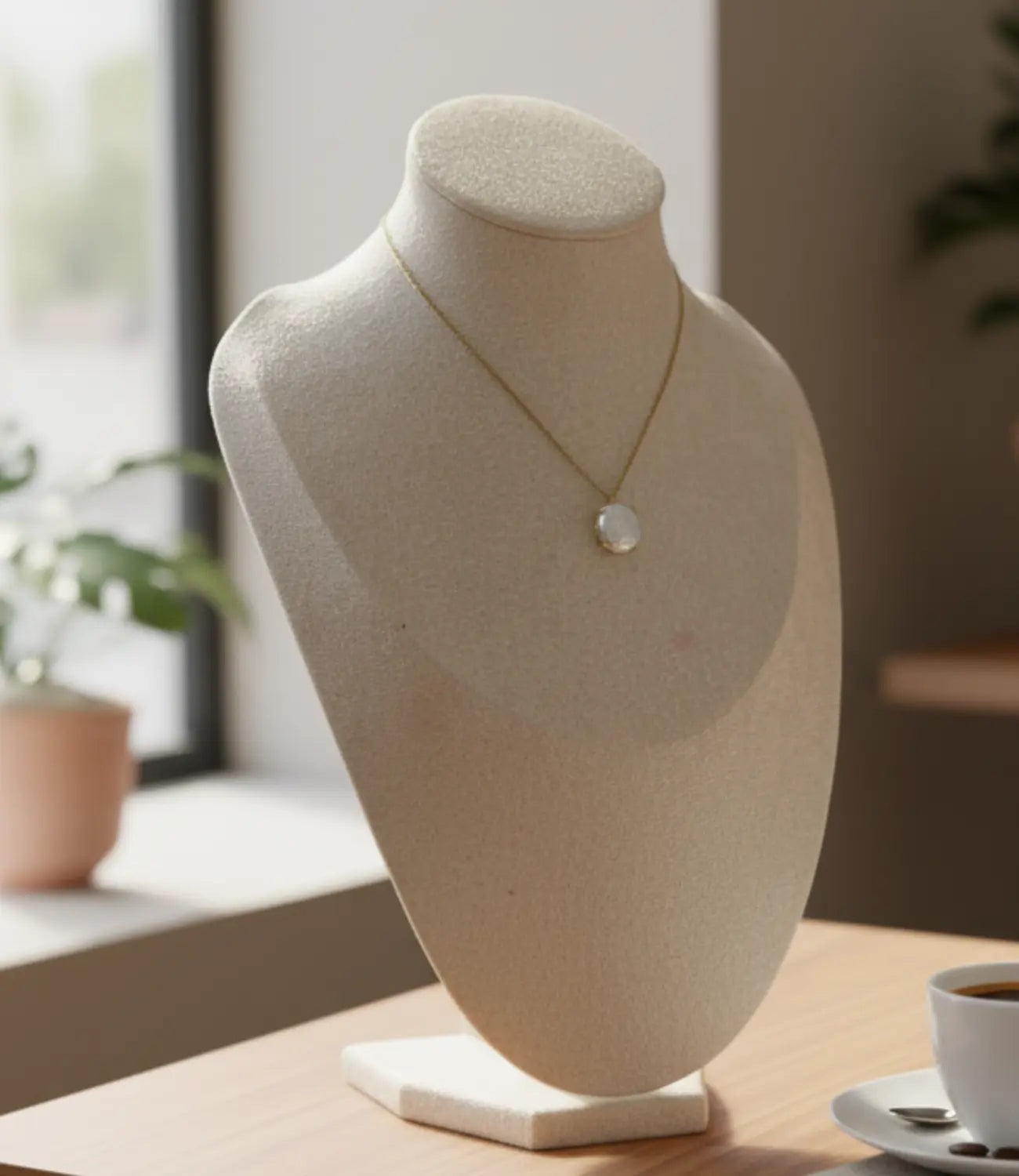 Minimalist Stainless Steel Necklace with Pearl Pendant – Elegance that Manifests Light PHOEBE'S 